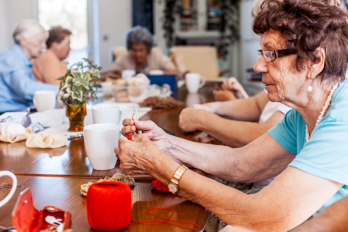 Active Seniors in an Elderly Daycare Center