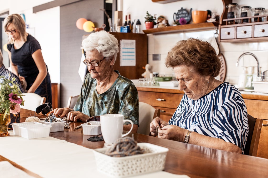 Active Seniors in an Elderly Daycare Center