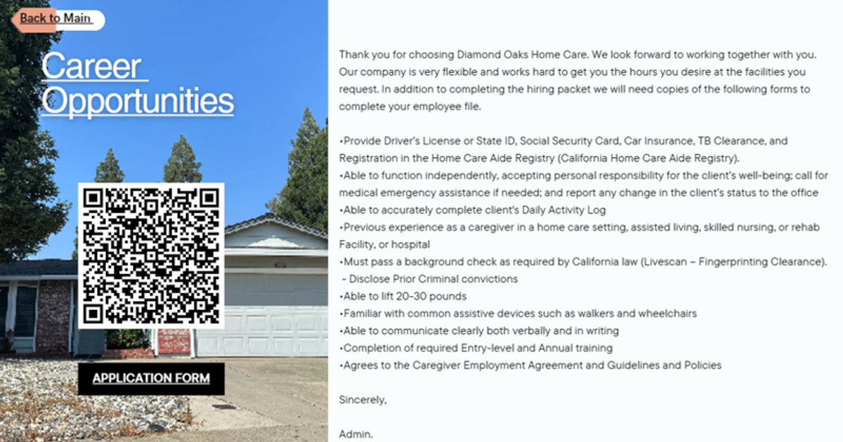 Application form